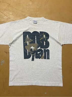 Vintage 1995 Bob Dylan Graphic T-Shirt Grey XL